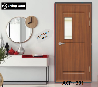 Cửa ABS giả gỗ có ô kính ACP - 301
