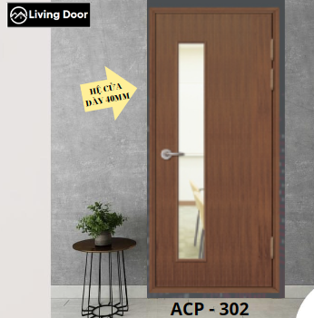 Cửa ABS giả gỗ có ô kính ACP - 302